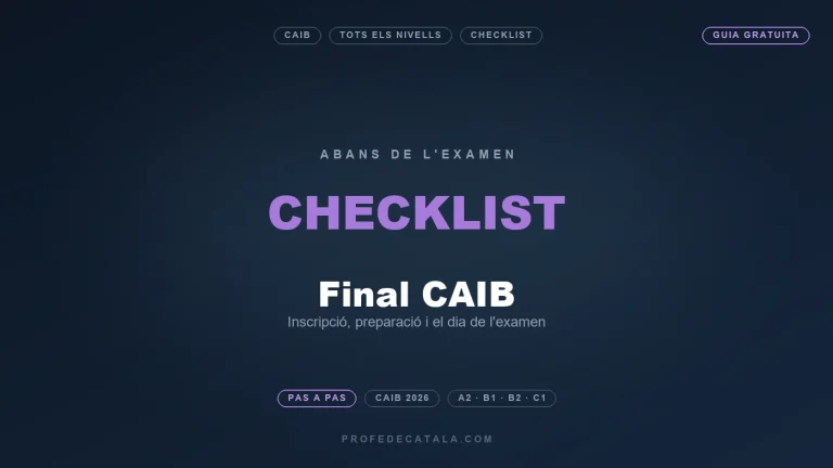 Checklist final per aprovar el català de la CAIB
