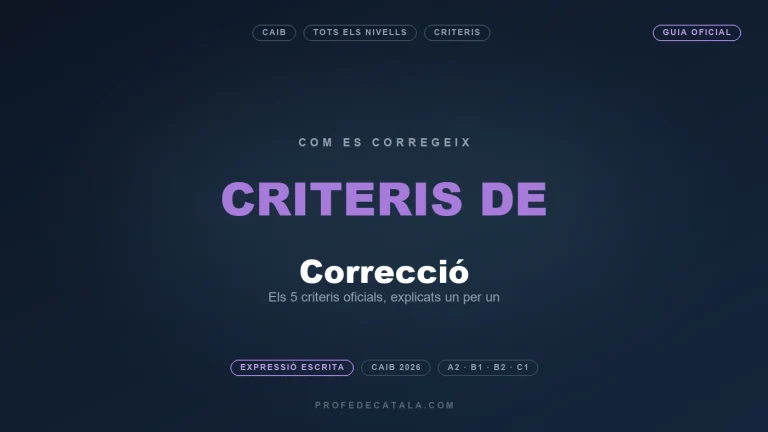 Criteris de Correcció de l'Expressió Escrita: Examen de Català CAIB