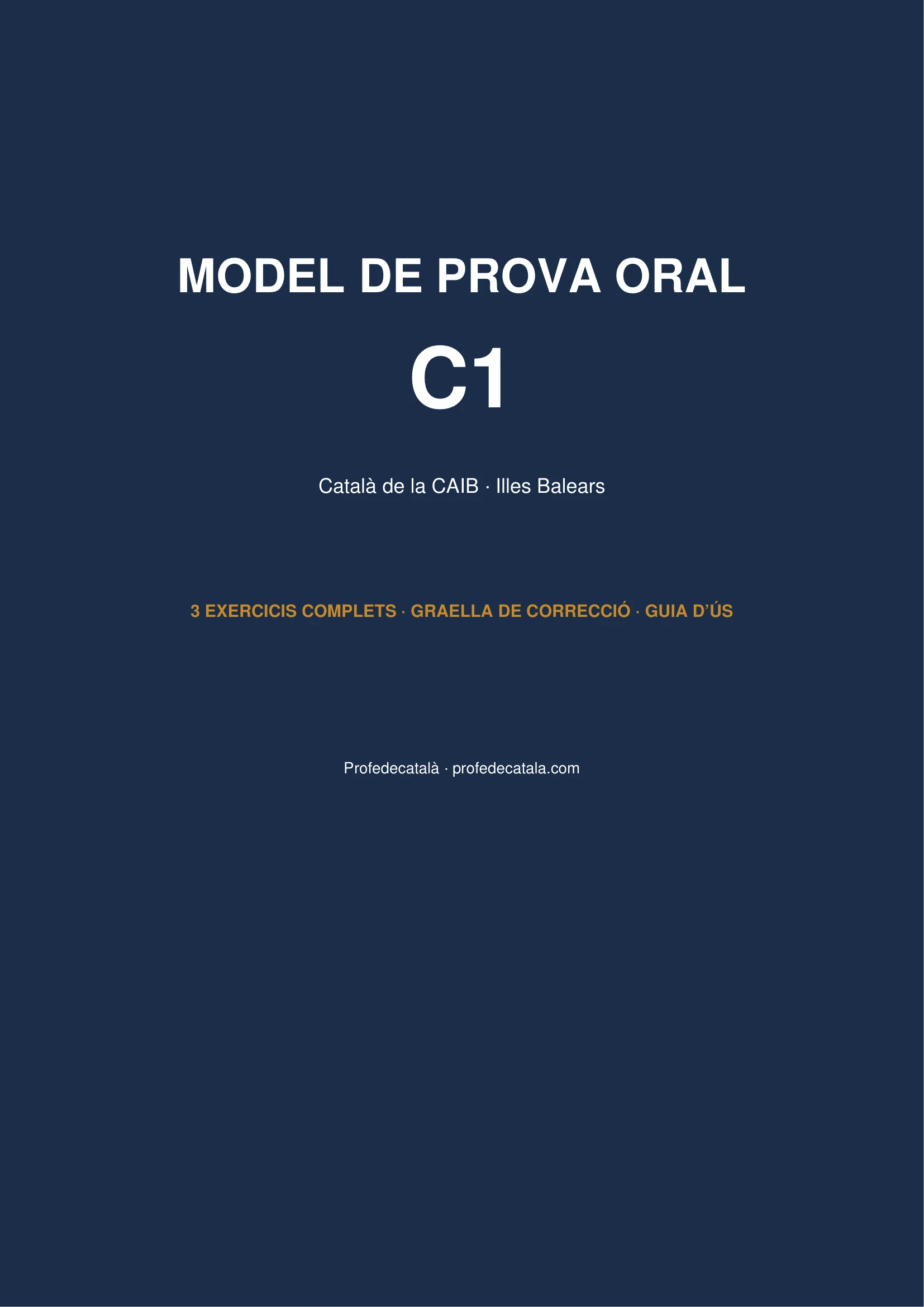 Portada del Model de Prova Oral C1 de Català (CAIB) en PDF