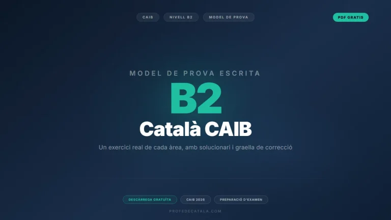 Model de Prova Escrita B2 Català CAIB (PDF Gratis)