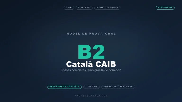 Model de prova oral B2 de català CAIB gratuït en PDF