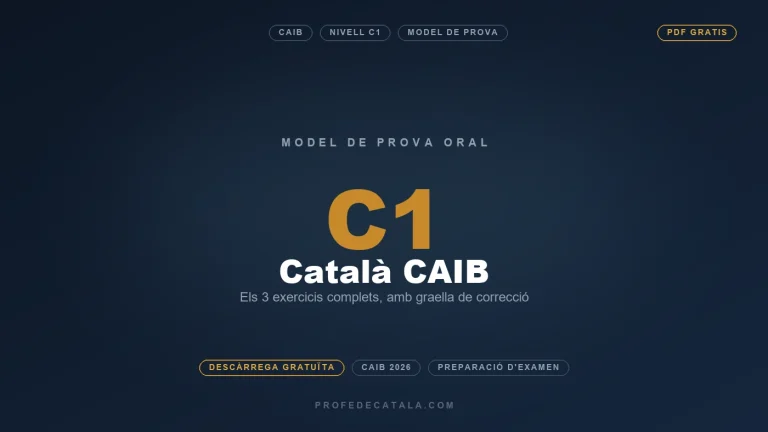 Model de prova oral C1 de català CAIB gratuït en PDF