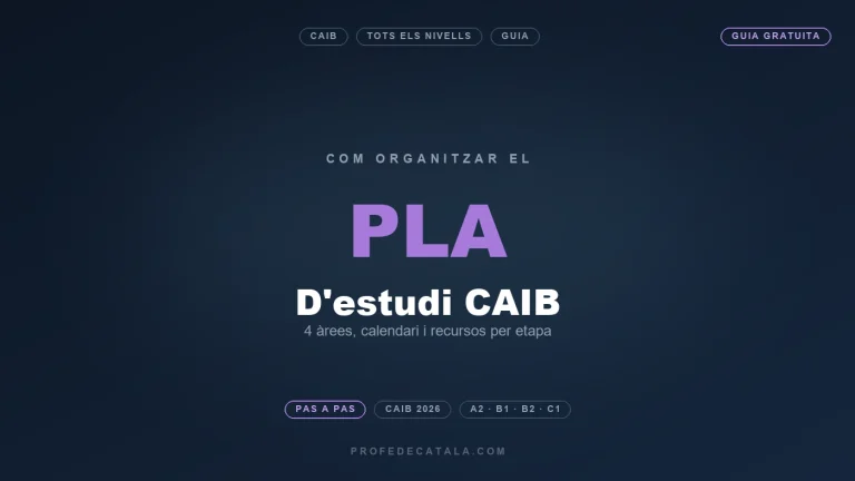 Com organitzar el teu pla d'estudi per aprovar el català de la CAIB